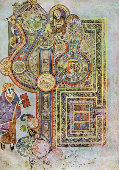 De indledende ord i St Matthews Evangelium, 800 e.Kr., 20. århundrede af Unbekannt