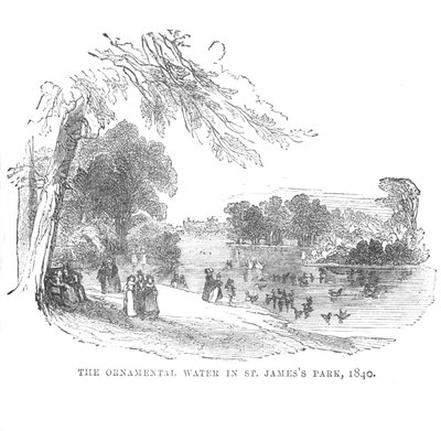 The Ornamental Water in St. James Park, 1840, c1870 af Unbekannt