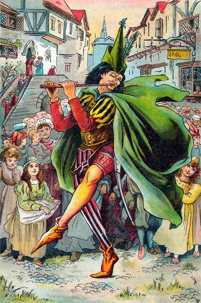 Pied Piper, der fører Hamelins børn bort, c1899 af Unbekannt