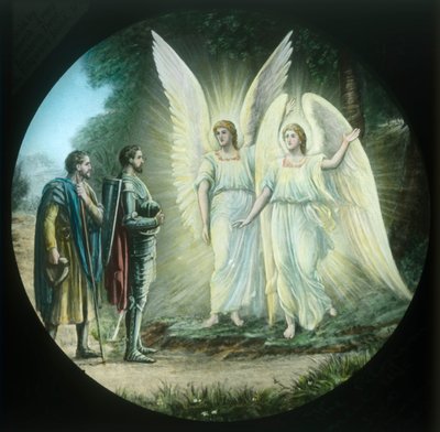 Pilgrimmene møder de to lysende, c1910. af Unbekannt