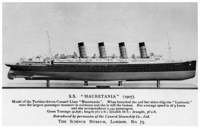 RMS Mauretanien, det 20. århundrede af Unbekannt