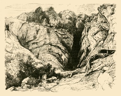 The Ravine at Delphi Scene of the Repulse of the Gallers., 1890. af Unbekannt