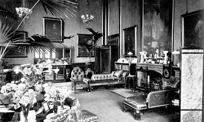 The Red Drawing Room i Speakers House, Palace of Westminster, London, c1905 af Unbekannt