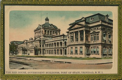 Det røde hus, regeringsbygninger, Port of Spain, Trinidad, B.W.I., begyndelsen af det 20. århundrede. af Unbekannt
