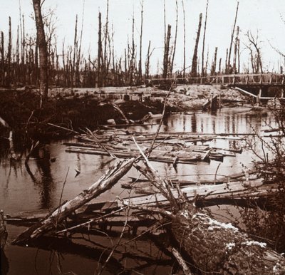 The River Ailette, Nordfrankrig, c1914-c1918 af Unbekannt