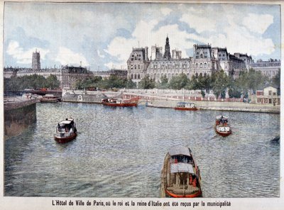 Seinen og Hotel de Ville, Paris, 1903 af Unbekannt