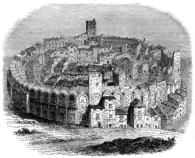 Den romerske arena i Arles, Provence, Frankrig, i 1666 1882-1884 af Unbekannt