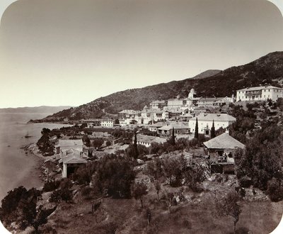 Rossikon St Panteleimon-klosteret på Athos-bjerget, Grækenland, 1860