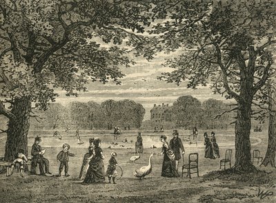 The Round Pond, Kensington Gardens, c1876. af Unbekannt