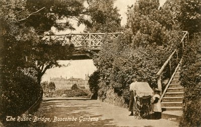 The Rustic Bridge, Boscombe Gardens, Bournemouth, Dorset, c1900-c1919 af Unbekannt