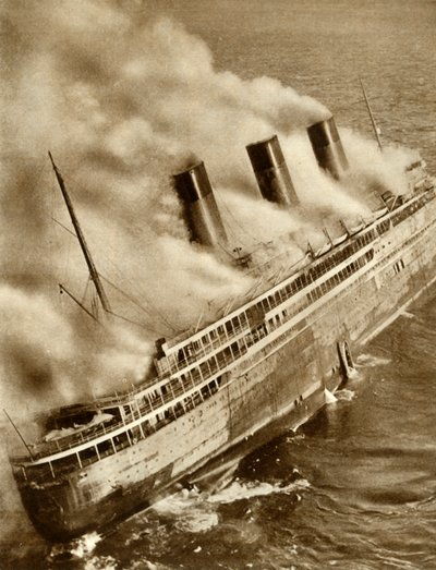 SS LAtlantique i brand, 1933, 1935. af Unbekannt