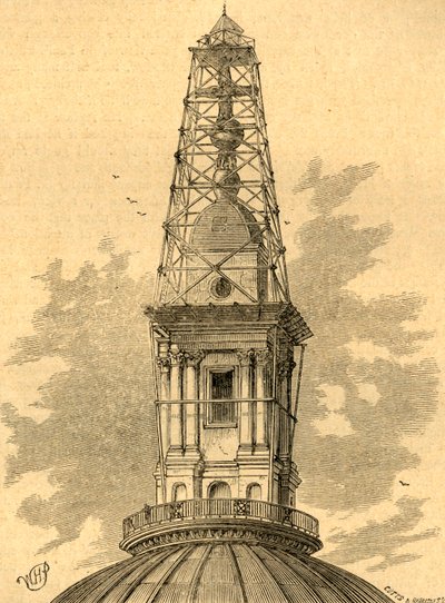 Stilladserne og observatoriet på St. Pauls i 1848, 1897. af Unbekannt