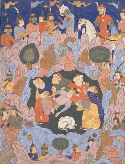 The Seven Sleepers of Ephesus, Folio fra en Falnama Book of Omens, 1550