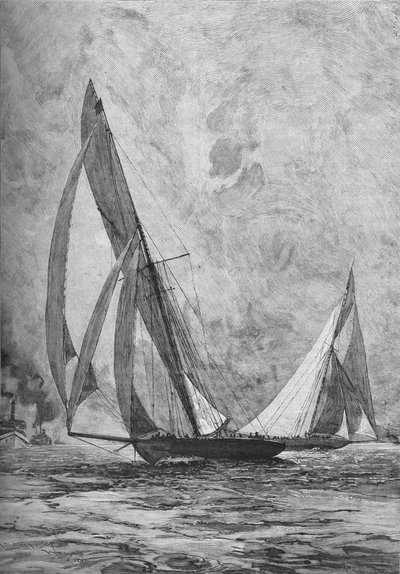 The Shamrock and the Columbia løb om Americas Cup, 1899 1906 af Unbekannt