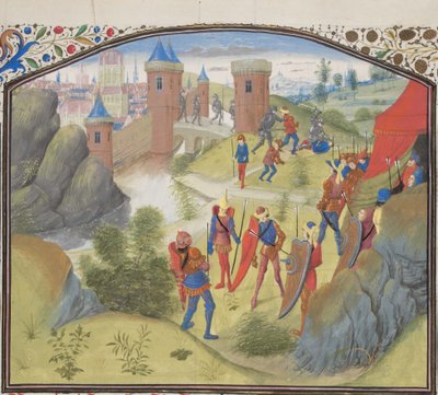 Belejringen af Antiokia. Miniature fra Historia af Vilhelm af Tyrus, 1460