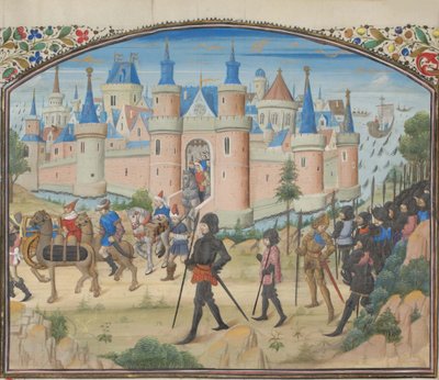 The Siege of Tyre, 1124. Miniature from the Historia af William of Tyre, 1460