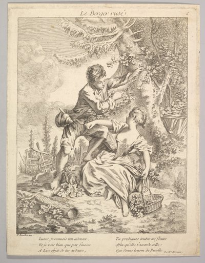 The Sly Shepherd, 1700-tallet. af Unbekannt