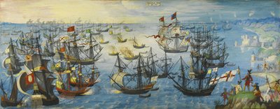 Den spanske armada ud for Englands sydkyst, 1588 af Unbekannt