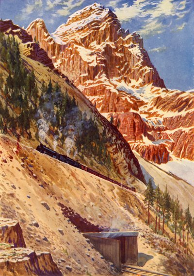 Spiraltunnelerne på Canadian Pacific Railway, c1948. af Unbekannt