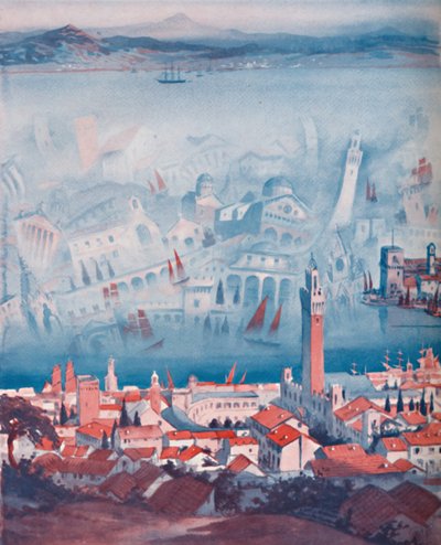 Den mærkelige Fata Morgana set på Sicilien, 1935 af Unbekannt