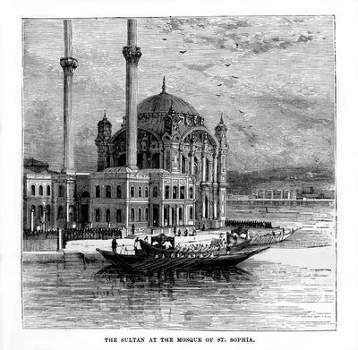 Sultanen ved moskeen St. Sophia, Konstantinopel, Tyrkiet, 1800-tallet af Unbekannt