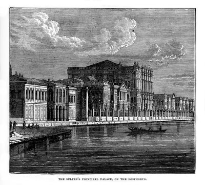 Sultans Principal Palace, ved Bosporus, Tyrkiet, 1800-tallet af Unbekannt