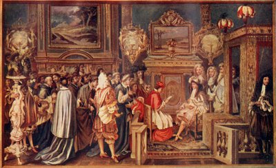 Solkongen Ludvig XIV, af Frankrig, med sit strålende hof, 1664, c1930. af Unbekannt