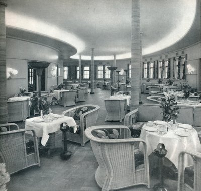 Tea Lounge i Conte Di Savoia, 1933 af Unbekannt
