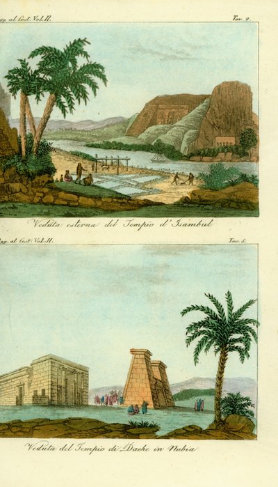 Ramses II-templet i Abu Simbel (Isambul), Nubia og Thoth-templet i Dakka, Nubia af Unbekannt