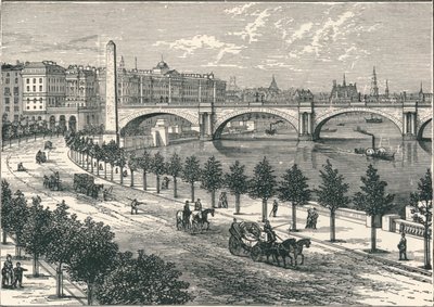 Themsen Embankment, viser Cleopatras Needle, 1896 af Unbekannt