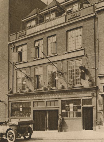 Tiger Tavern på Tower Hill, c1935. af Unbekannt
