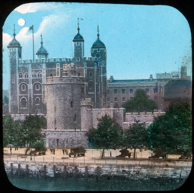 Tower of London om natten, slutningen af det 19. eller begyndelsen af det 20. århundrede af Unbekannt
