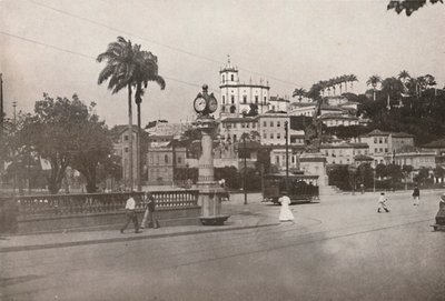 Sporvognen passerer Praca da Gloria, 1914 af Unbekannt
