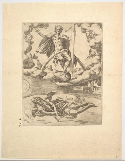 The Triumph of Divinity eller Eternity fra The Triumphs of Petrarch, ca. 1548-49. af Unbekannt