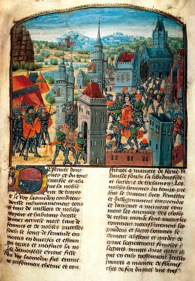 Den trojanske krig (miniature) af Unbekannt