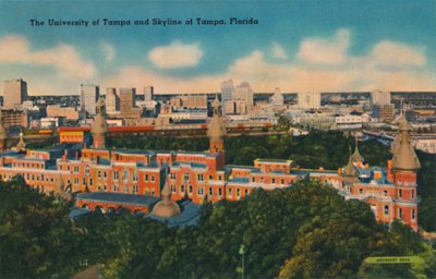 University of Tampa og Skyline of Tampa, Florida, c1940