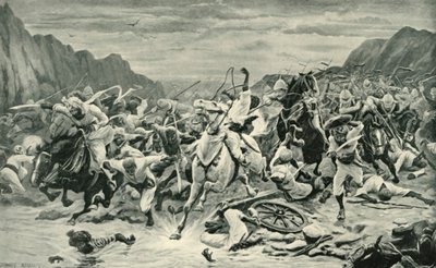 Kandahars sejr for kavaleriforfølgelsen til Arghandab-floden, 1901. af Unbekannt
