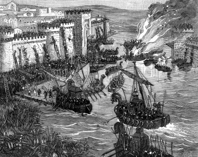 Vikingeangrebet på Paris, 885 1882-1884 af Unbekannt