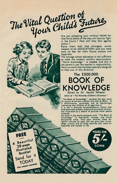 Det livsvigtige spørgsmål om dit barns fremtid - The Book of Knowledge, 1935 af Unbekannt