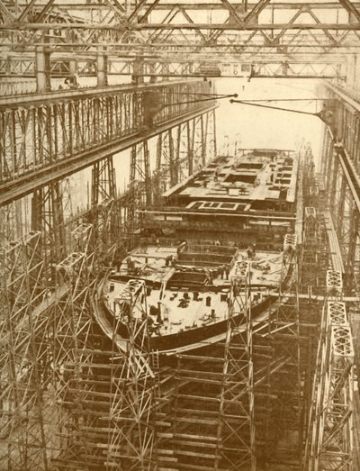 The White Star Liner Doric under Construction, c1930. af Unbekannt