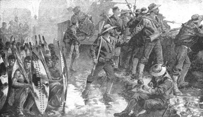 Zulukrigen, 1879: Men of H.M.S. Shah inde i Laager ved Ginghilovo, 1901. af Unbekannt