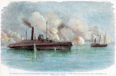 Angrebet på Sabine Pass, Texas, amerikansk borgerkrig, 8. september 1863 af Unbekannt