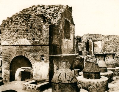 Bageriet og møllen, Pompeji, Italien, omkring 1900-tallet af Unbekannt