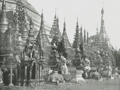 Basen af den store pagoda, Rangoon, Burma, 1895. af Unbekannt