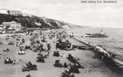 Stranden ved Bournemouth, Dorset, omkring 1920