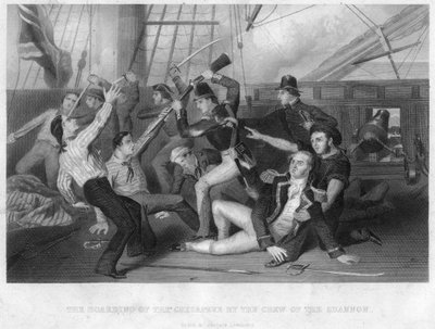 Boarding af HMS Chesapeke af besætningen på HMS Shannon, 1813 af Unbekannt