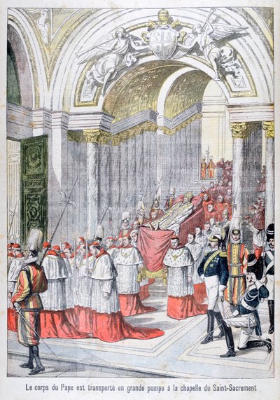 Liget af pave Leo XIII transporteret til Saint-Sacrement-kapellet, Vatikanet, 1903 af Unbekannt