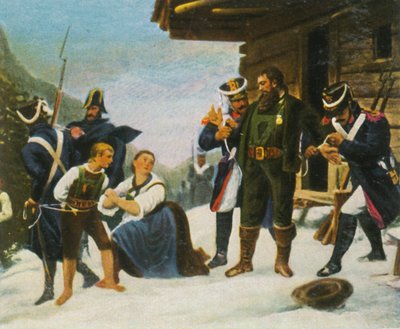 Tilfangetagelsen af Andreas Hofer, 1809, 1936. af Unbekannt