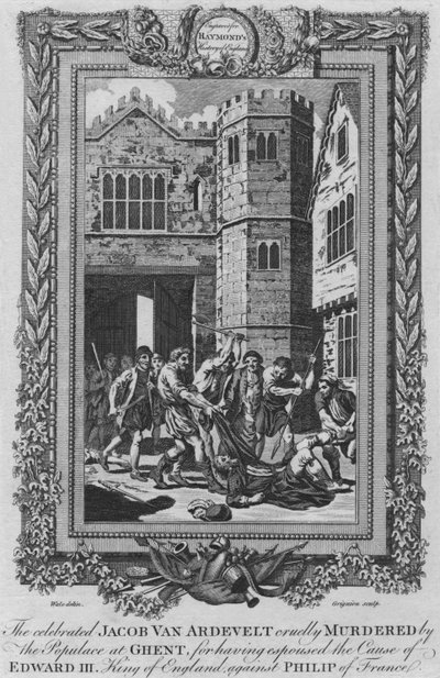 Den berømte Jacob Van Ardevelt myrdet grusomt af befolkningen i Gent, c1787 af Unbekannt