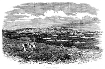 Byen Melbourne, Australien, 1855 af Unbekannt